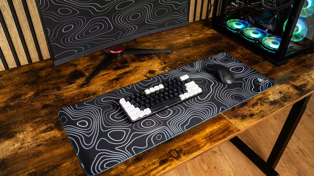 Topographic Black Mauspad