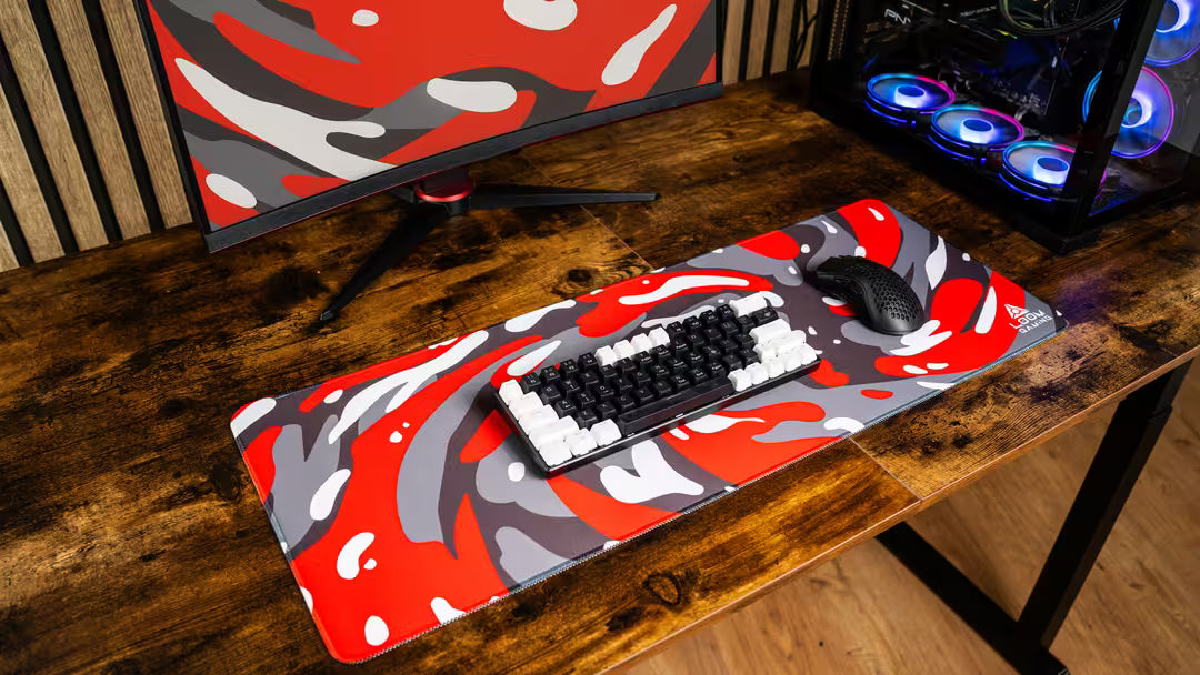 Camo Swirl Red Mauspad